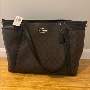 Coach Black and Brown Signature Tote